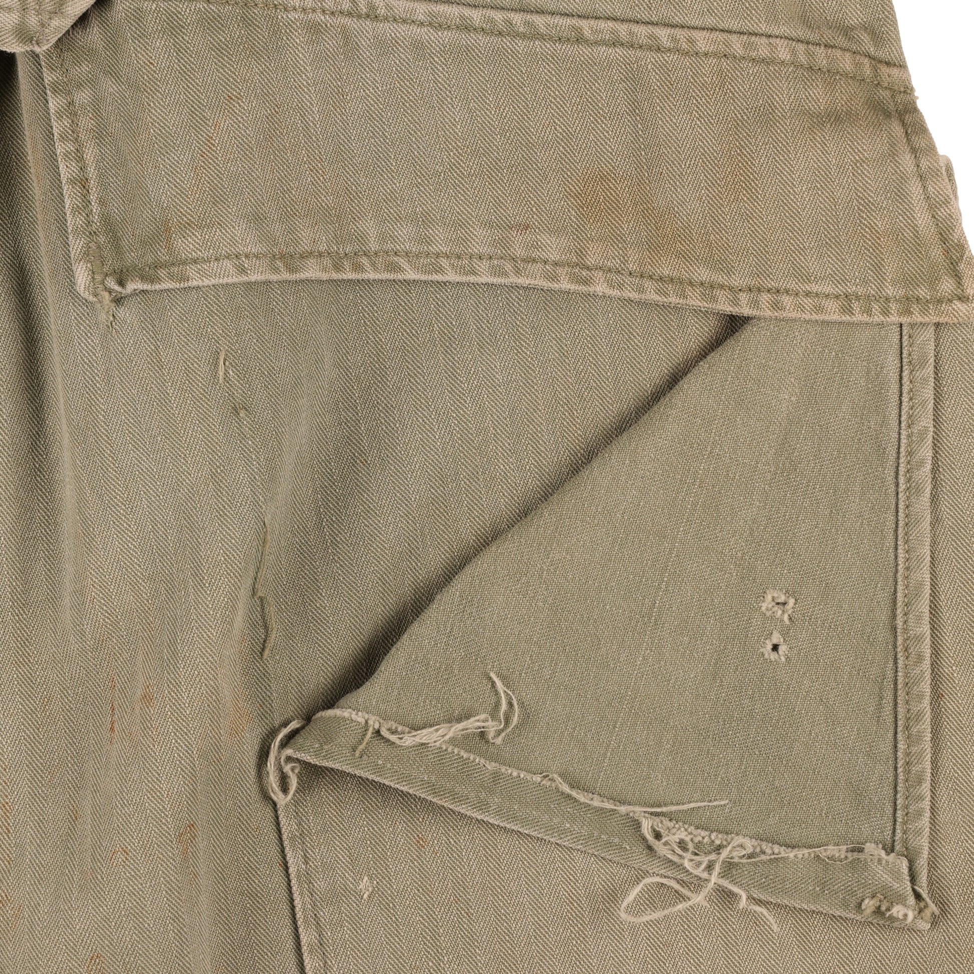 WWII U.S. Army Second Pattern HBT Coveralls with Gas Flap (Size 40R)