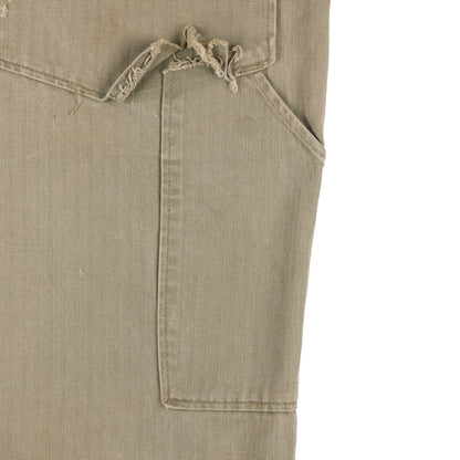 WWII U.S. Army Second Pattern HBT Coveralls with Gas Flap (Size 40R)