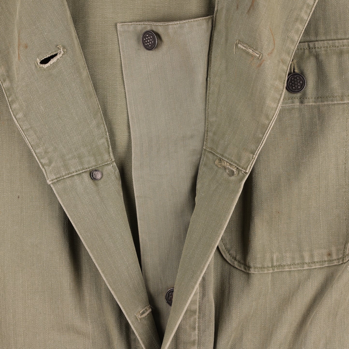 WWII U.S. Army Second Pattern HBT Coveralls with Gas Flap (Size 40R)