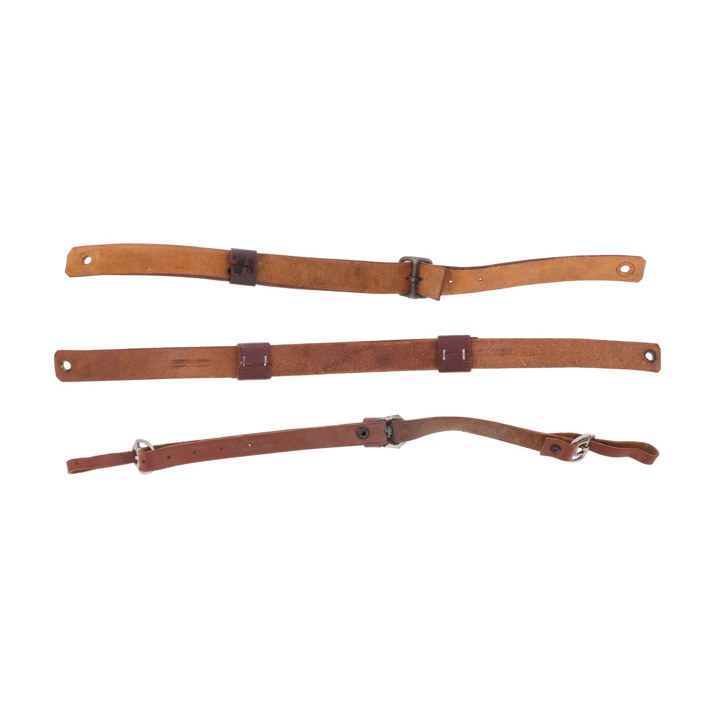 WWII U.S. Army Service Cap Leather Chinstrap Set