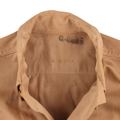 WWII U.S. Army Service Forces T/Sgt.'s Khaki Cotton Service Shirt Marked with Laundry Numbers (Size 14 x 32)