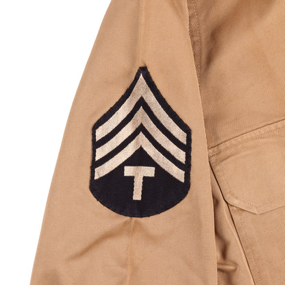 WWII U.S. Army Service Forces T/Sgt.'s Khaki Cotton Service Shirt Marked with Laundry Numbers (Size 14 x 32)
