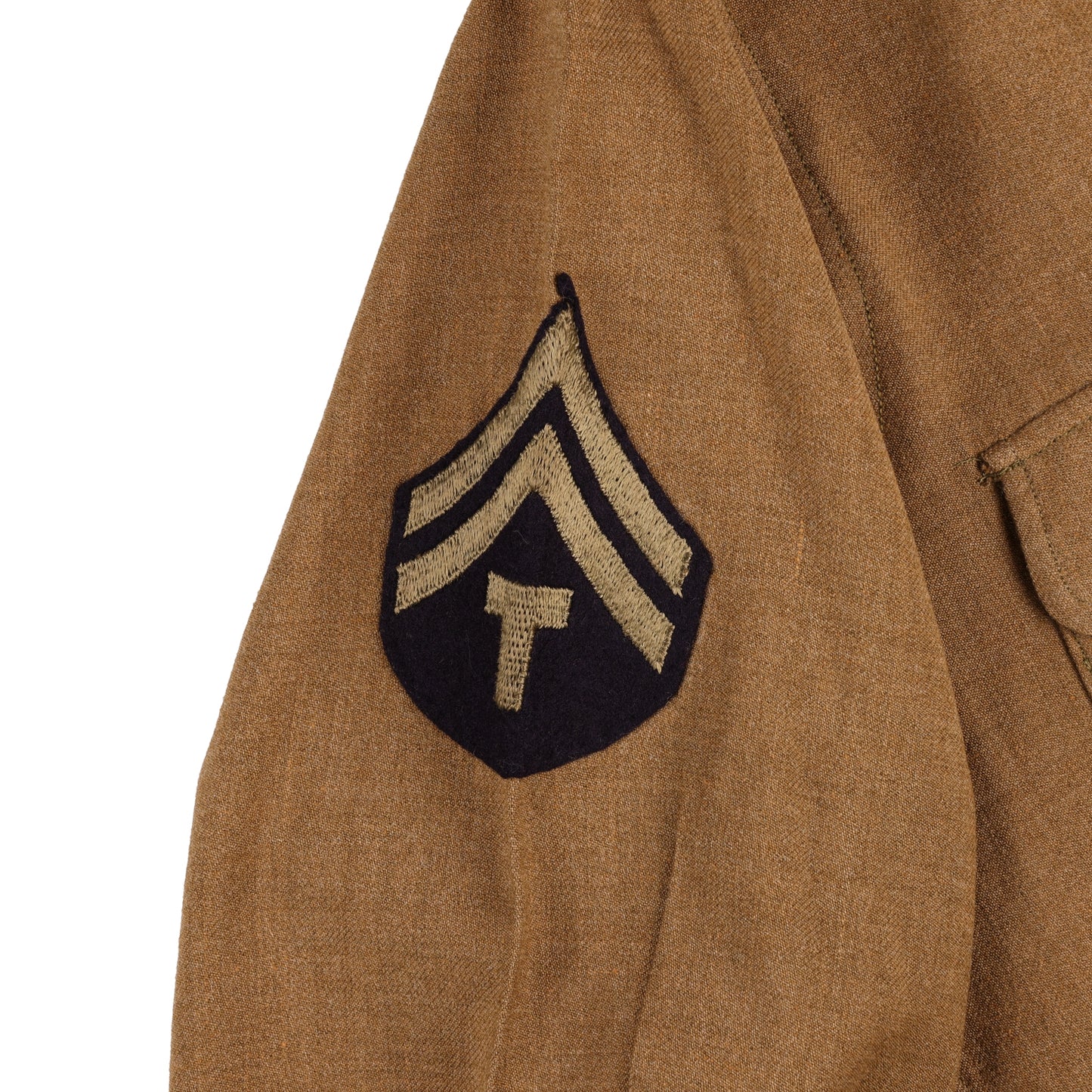 WWII U.S. Army T/5's M37 Wool Service Shirt with Gas Flap Marked with Laundry Number (Size 14 1/2 x 32)