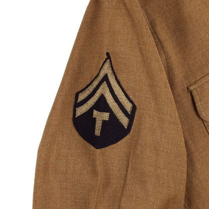 WWII U.S. Army T/5's M37 Wool Service Shirt with Gas Flap Marked with Laundry Number (Size 14 1/2 x 32)