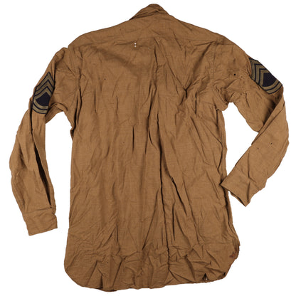 WWII USAAF Wool Service Jacket, M37 Wool Service Shirt, Garrison Caps, Trousers Belt, & Collar Discs Attributed to T/Sgt. William T. Alexander