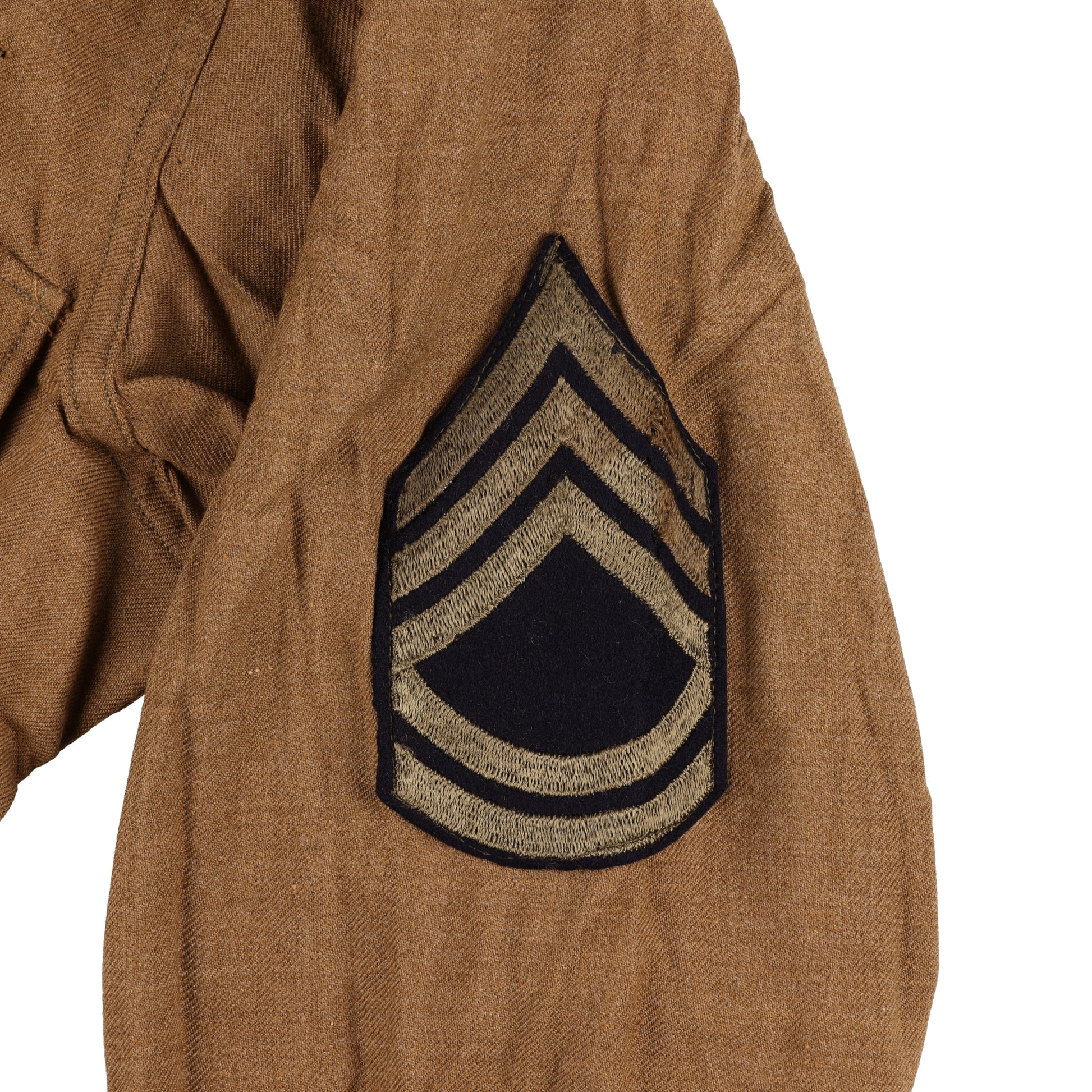 WWII USAAF Wool Service Jacket, M37 Wool Service Shirt, Garrison Caps, Trousers Belt, & Collar Discs Attributed to T/Sgt. William T. Alexander