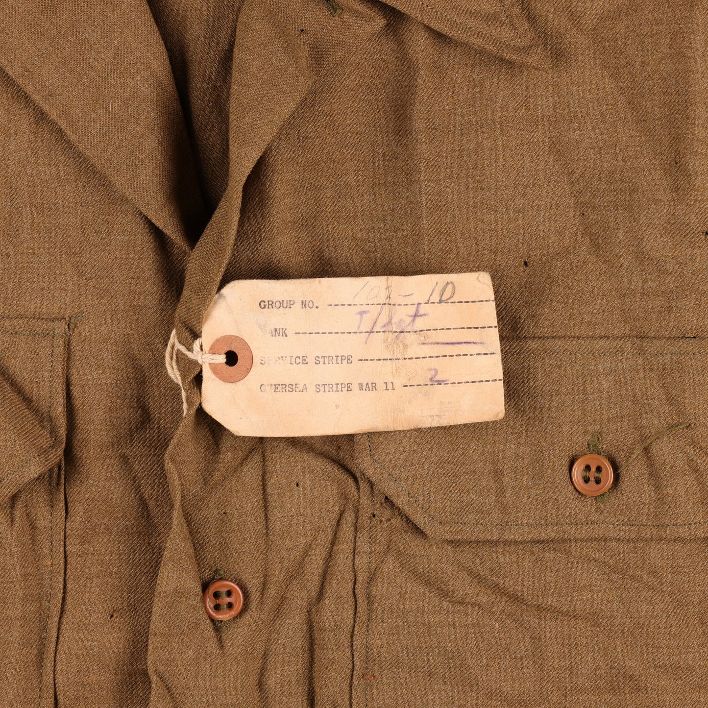 WWII USAAF Wool Service Jacket, M37 Wool Service Shirt, Garrison Caps, Trousers Belt, & Collar Discs Attributed to T/Sgt. William T. Alexander