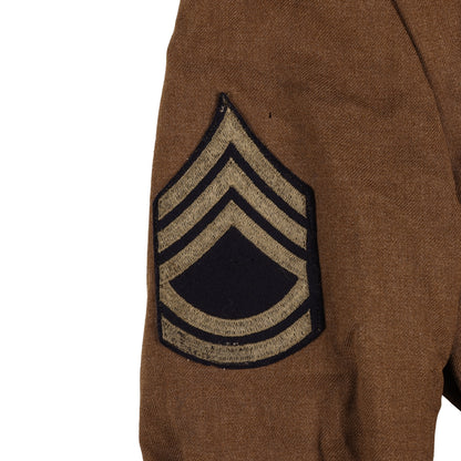 WWII USAAF Wool Service Jacket, M37 Wool Service Shirt, Garrison Caps, Trousers Belt, & Collar Discs Attributed to T/Sgt. William T. Alexander