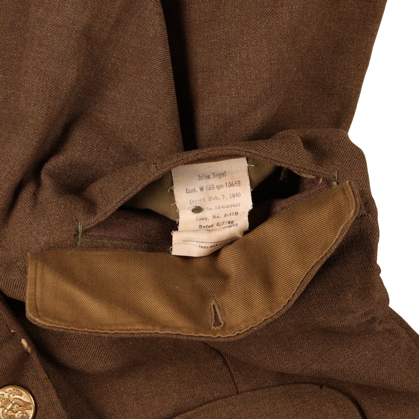 WWII USAAF Wool Service Jacket, M37 Wool Service Shirt, Garrison Caps, Trousers Belt, & Collar Discs Attributed to T/Sgt. William T. Alexander