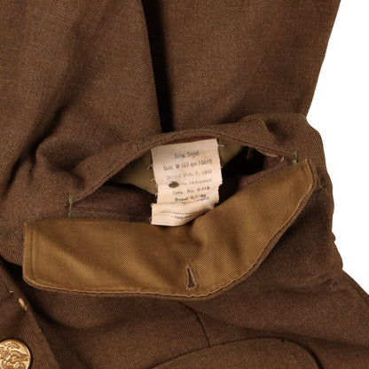 WWII USAAF Wool Service Jacket, M37 Wool Service Shirt, Garrison Caps, Trousers Belt, & Collar Discs Attributed to T/Sgt. William T. Alexander