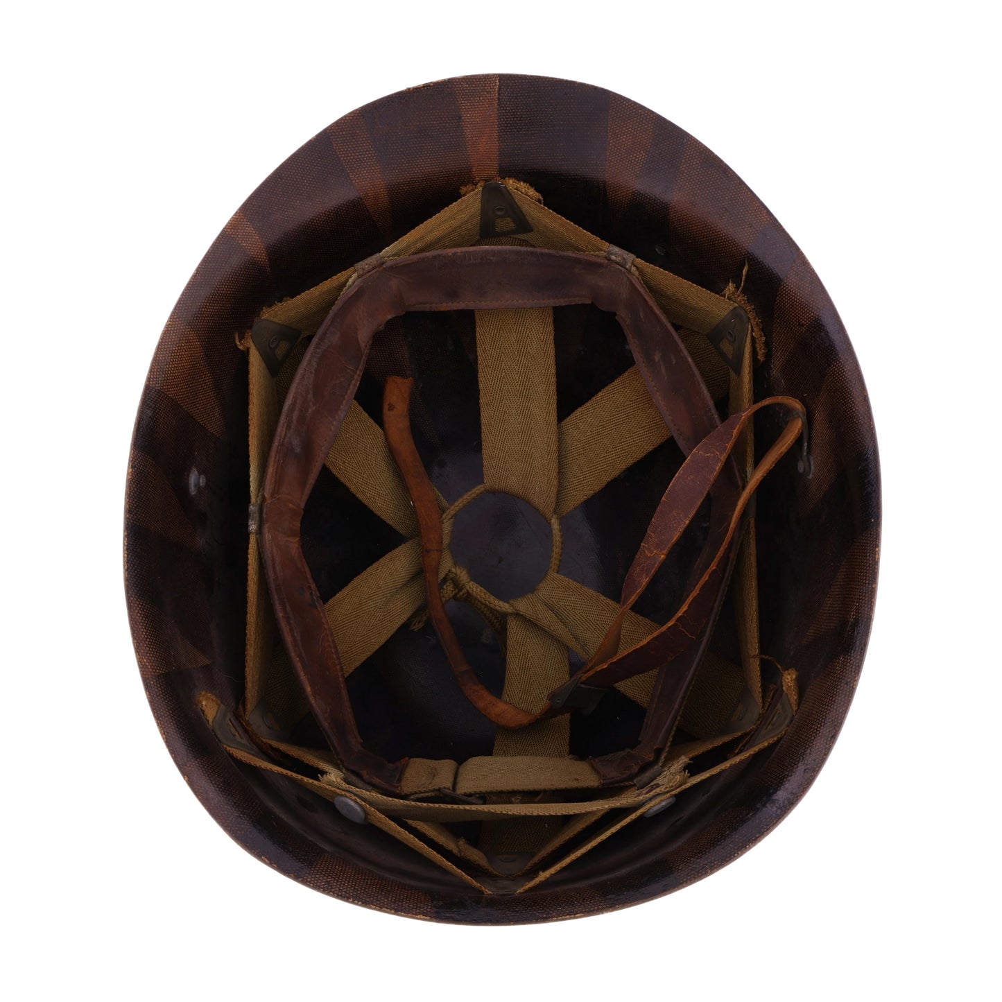 WWII U.S. Capac M-1 Helmet Liner with Headband, Neckband & Leather Chinstrap (1943-44)