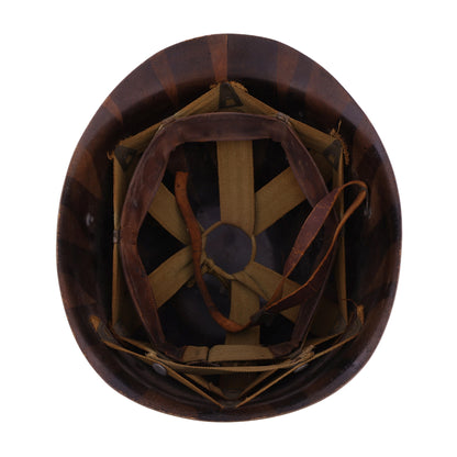 WWII U.S. Capac M-1 Helmet Liner with Headband, Neckband & Leather Chinstrap (1943-44)