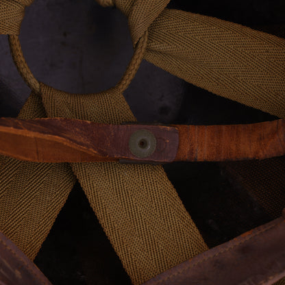 WWII U.S. Capac M-1 Helmet Liner with Headband, Neckband & Leather Chinstrap (1943-44)