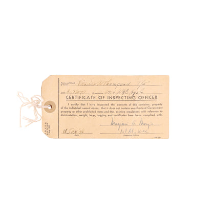 WWII U.S. Women's Army Corps (WAC) Footlocker Tags Identified to T/5 Virginia W. Thompson