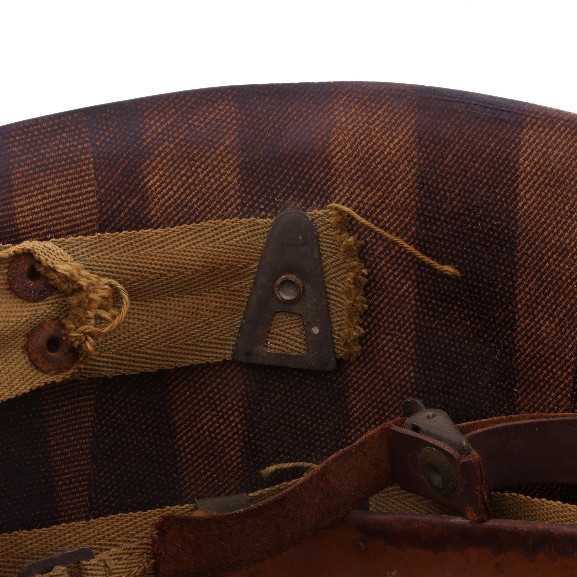 WWII U.S. Inland/Firestone M-1 Helmet Liner with Headband, Neckband & Leather Chinstrap (1943-44)
