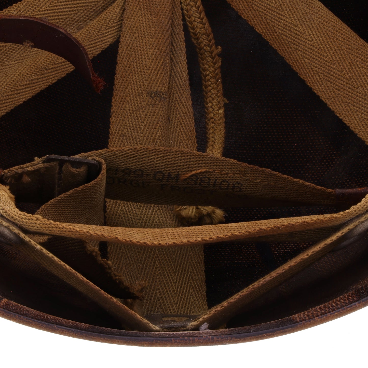 WWII U.S. Inland/Firestone M-1 Helmet Liner with Headband, Neckband & Leather Chinstrap (1943-44)