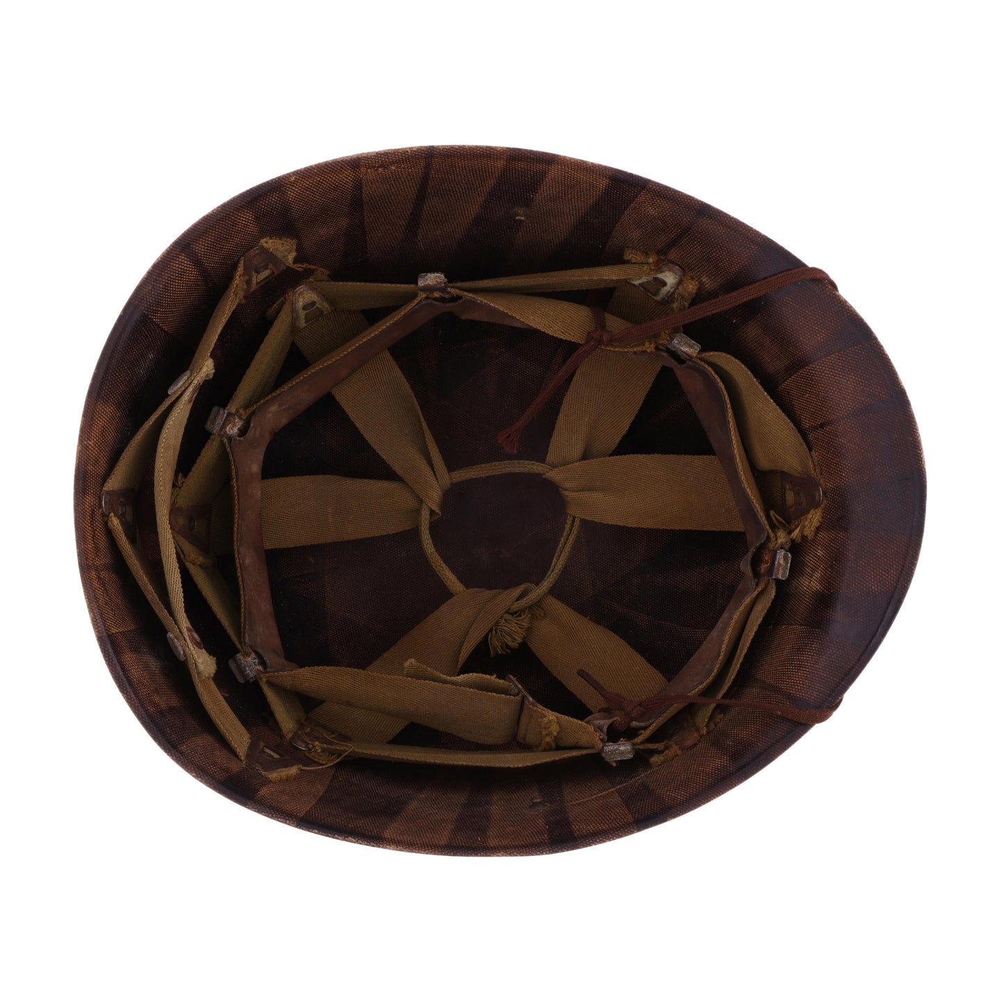 WWII U.S. Inland M-1 Helmet Liner with Headband & Neckband Marked with Laundry Number (1942-43)