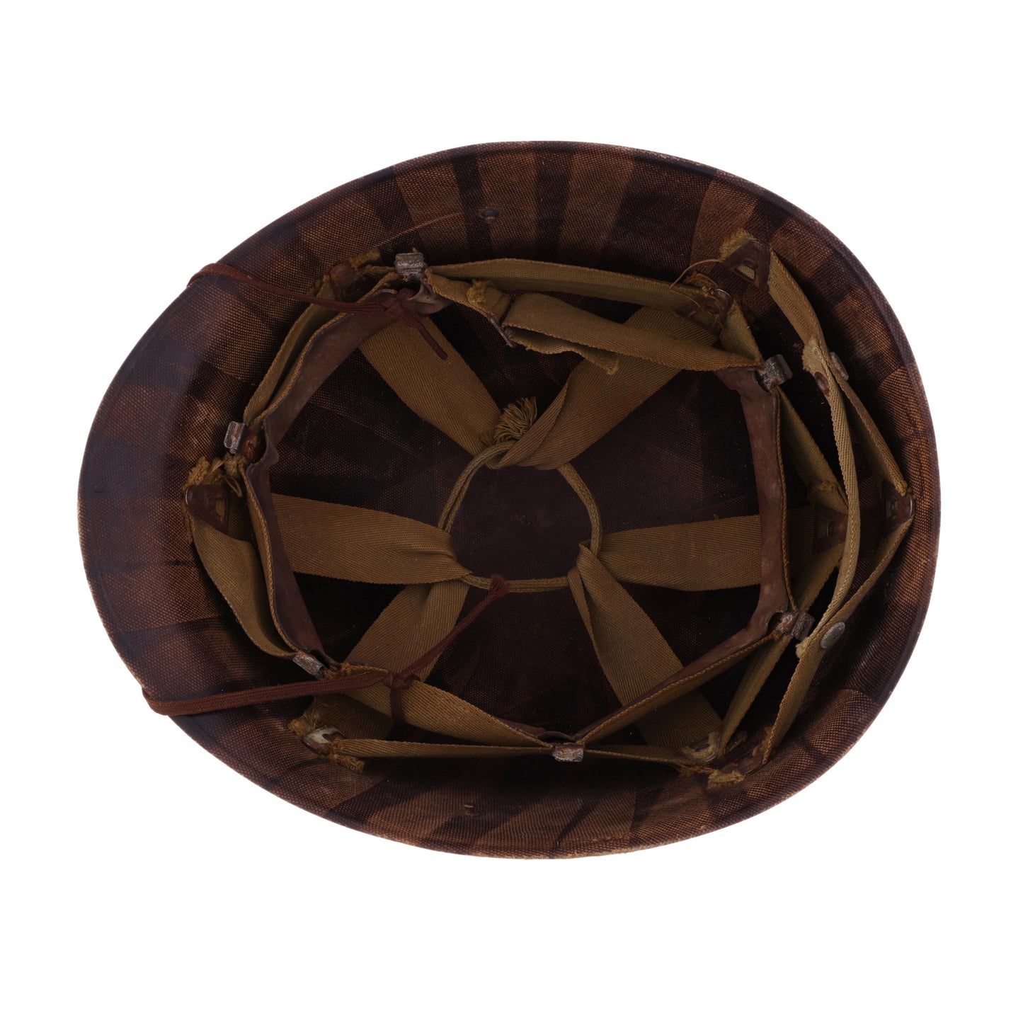 WWII U.S. Inland M-1 Helmet Liner with Headband & Neckband Marked with Laundry Number (1942-43)