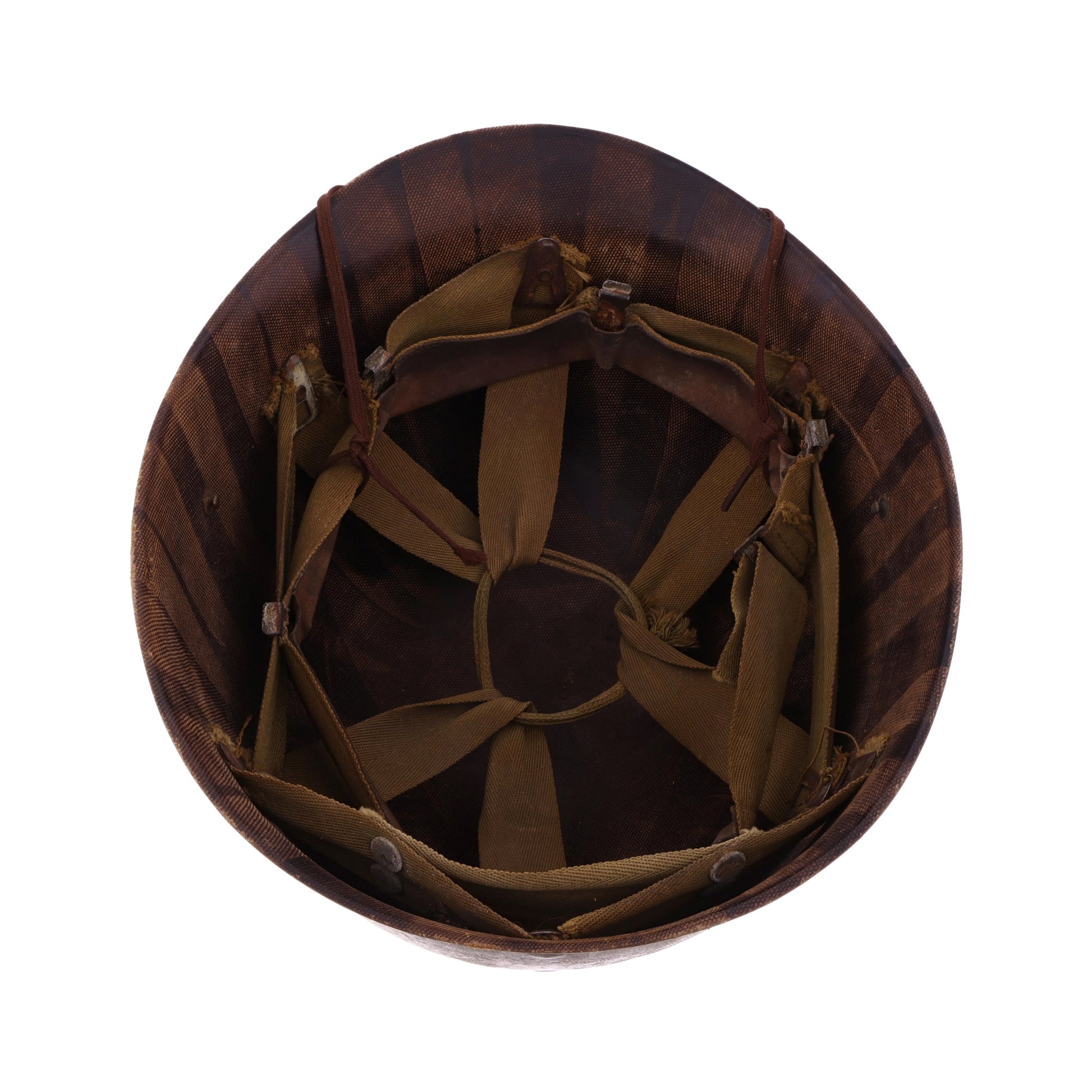 WWII U.S. Inland M-1 Helmet Liner with Headband & Neckband Marked with Laundry Number (1942-43)
