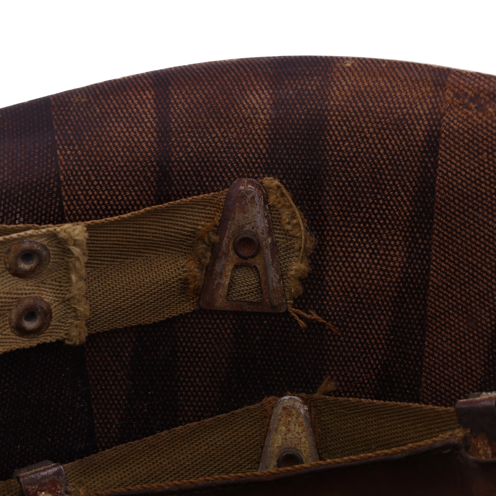 WWII U.S. Inland M-1 Helmet Liner with Headband & Neckband Marked with Laundry Number (1942-43)