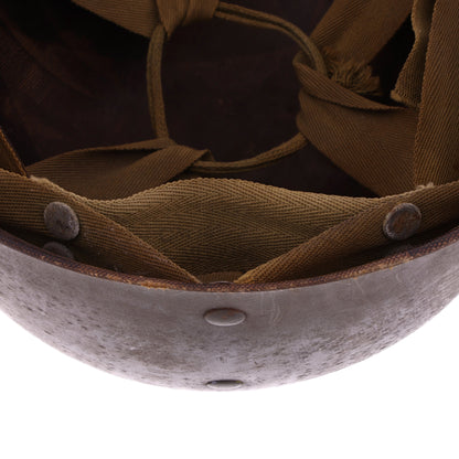 WWII U.S. Inland M-1 Helmet Liner with Headband & Neckband Marked with Laundry Number (1942-43)