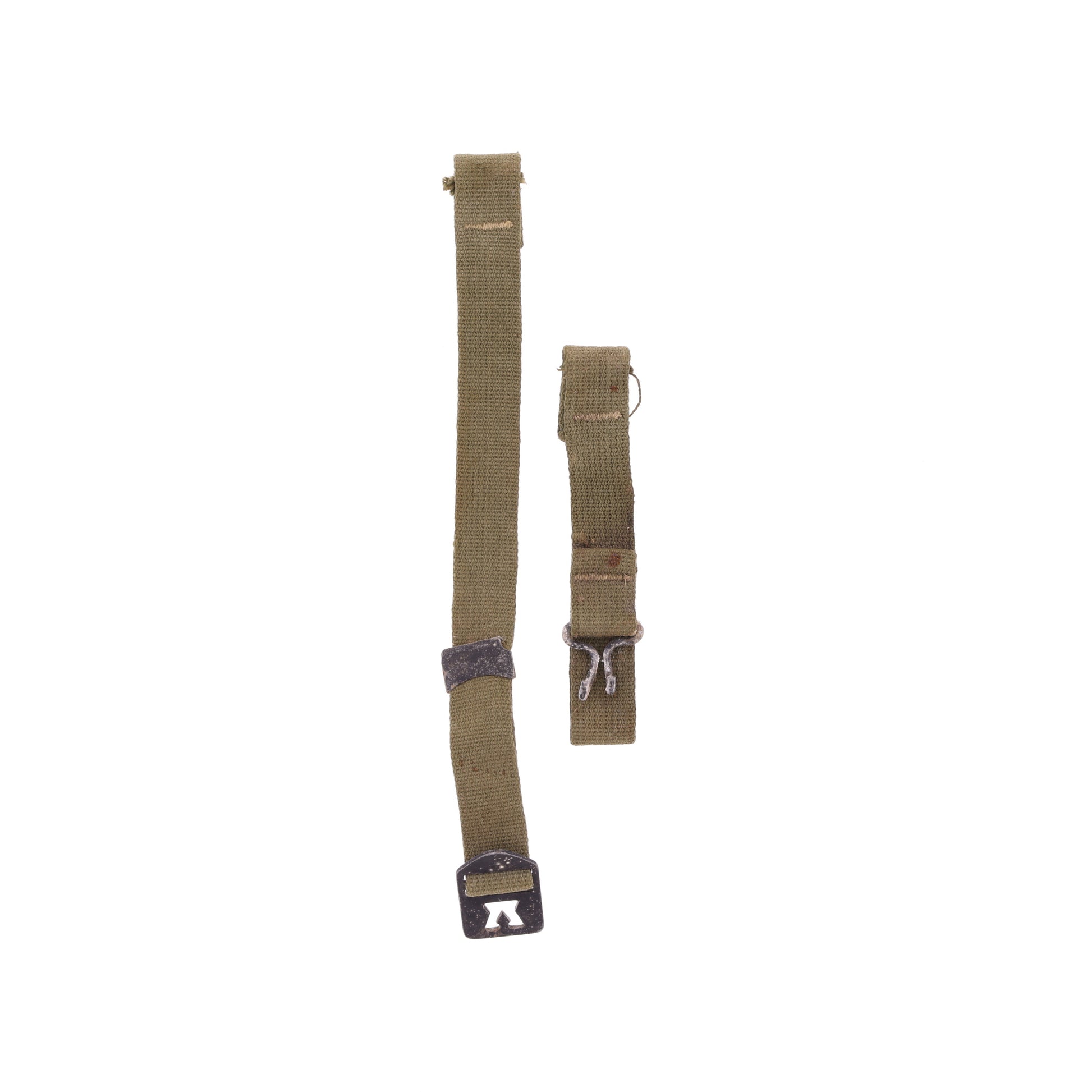 WWII U.S. M-1 Helmet Chinstraps with OD#7 Webbing