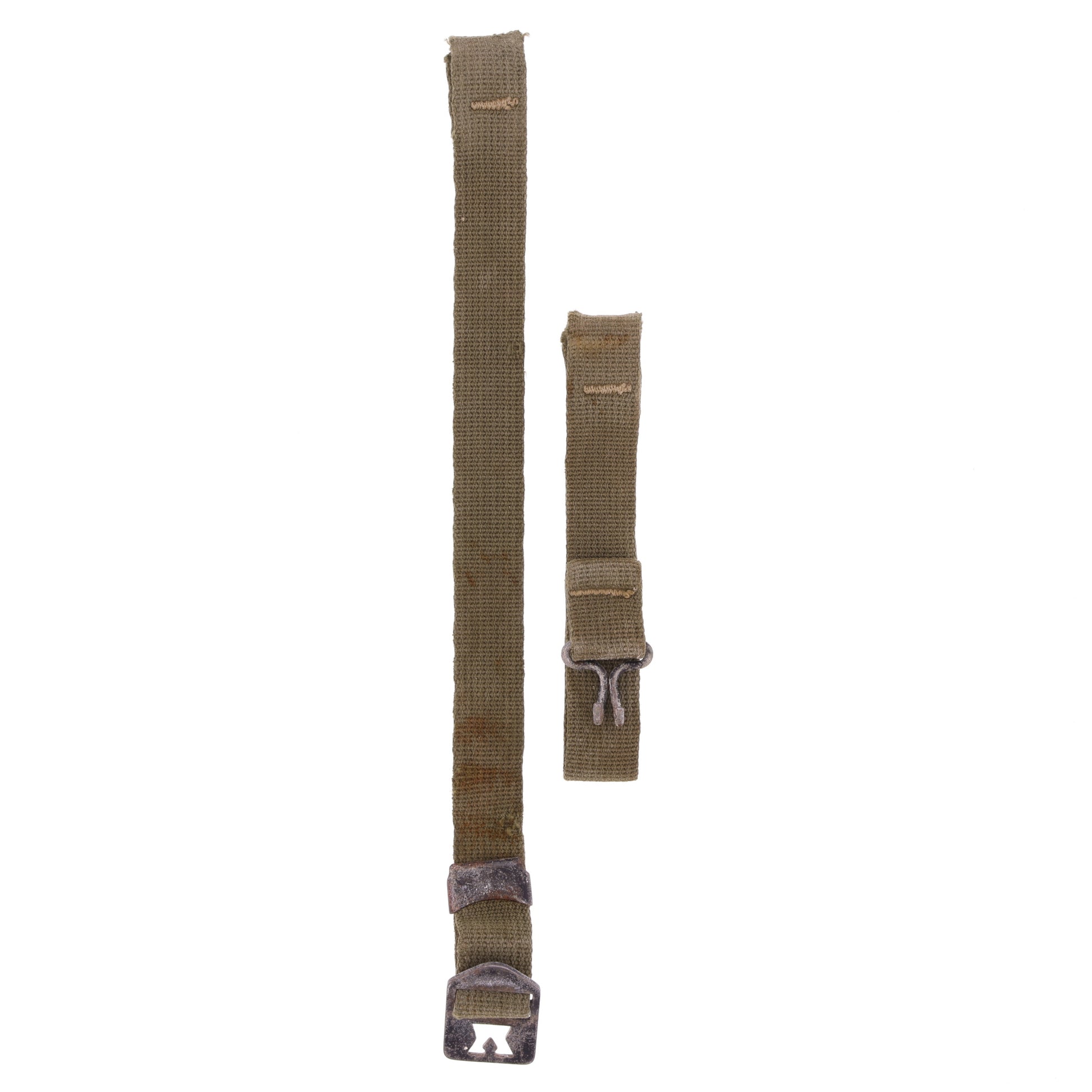 WWII U.S. M-1 Helmet Chinstraps with OD#7 Webbing