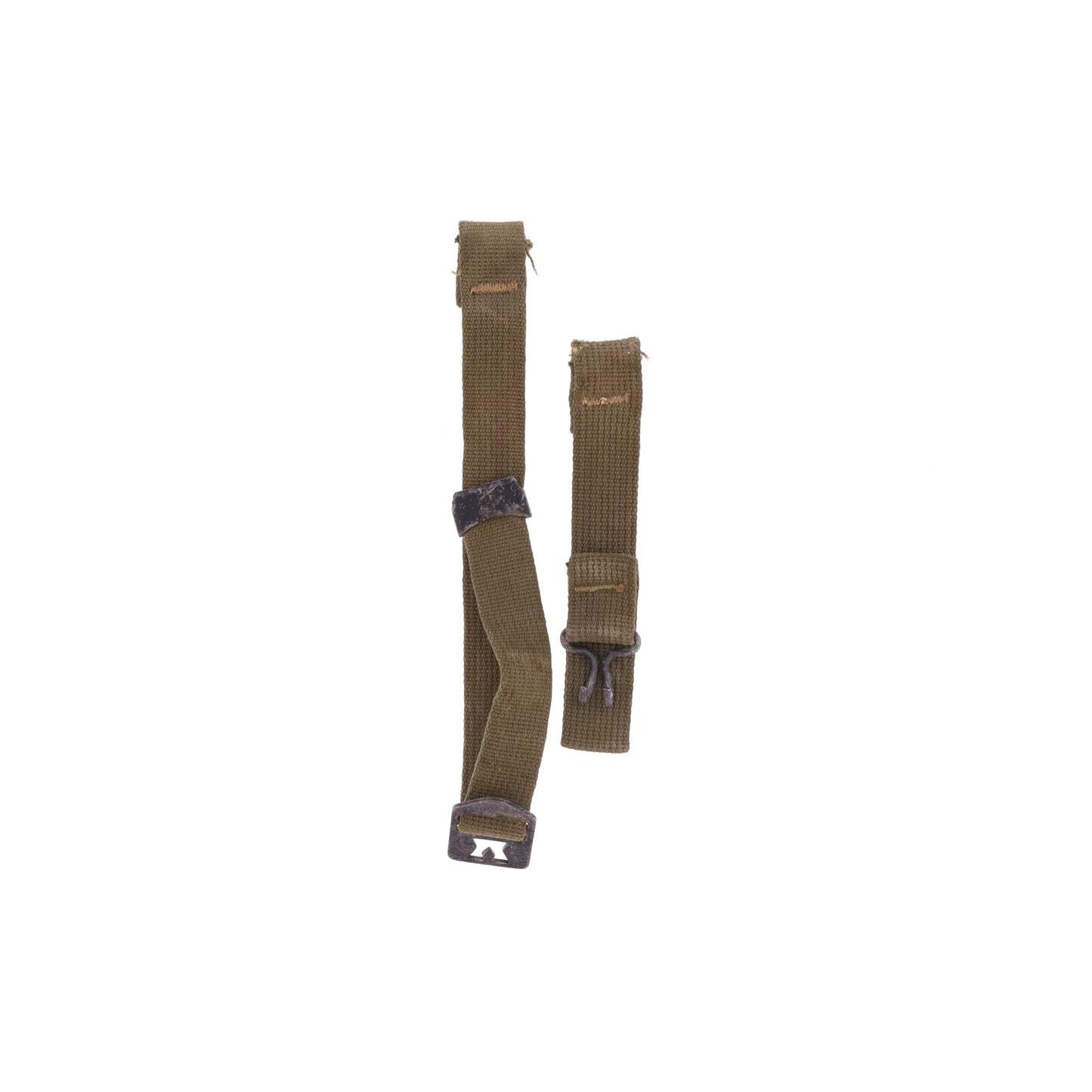 WWII U.S. M-1 Helmet Chinstraps with OD#7 Webbing