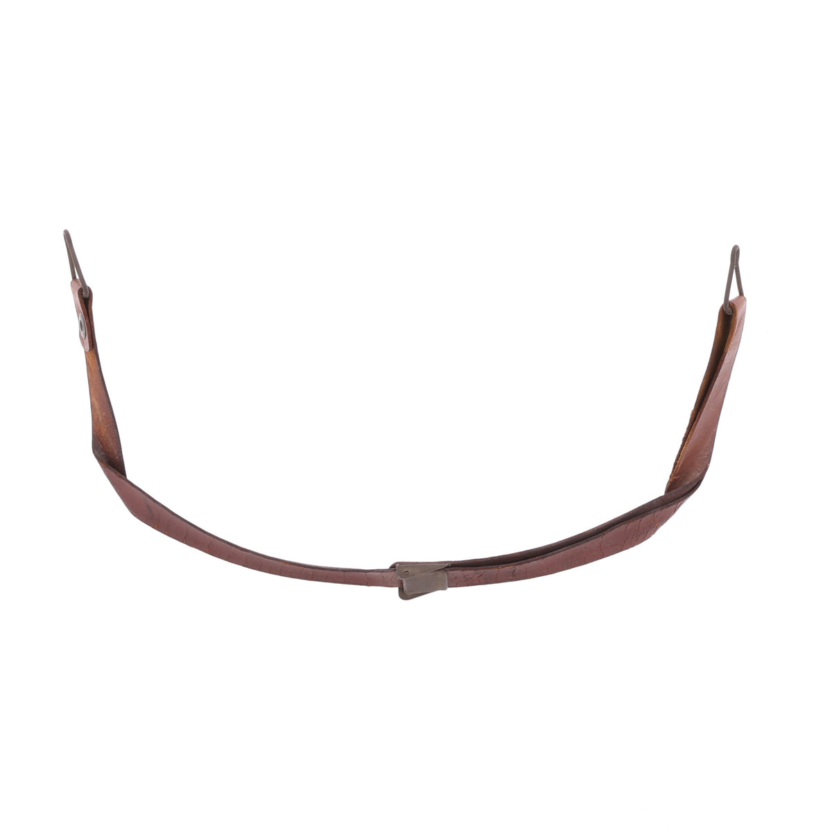 WWII U.S. M-1 Helmet Liner Leather Chinstrap with Green Buckle