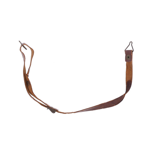 WWII U.S. M-1 Helmet Liner Leather Chinstrap with Green Buckle