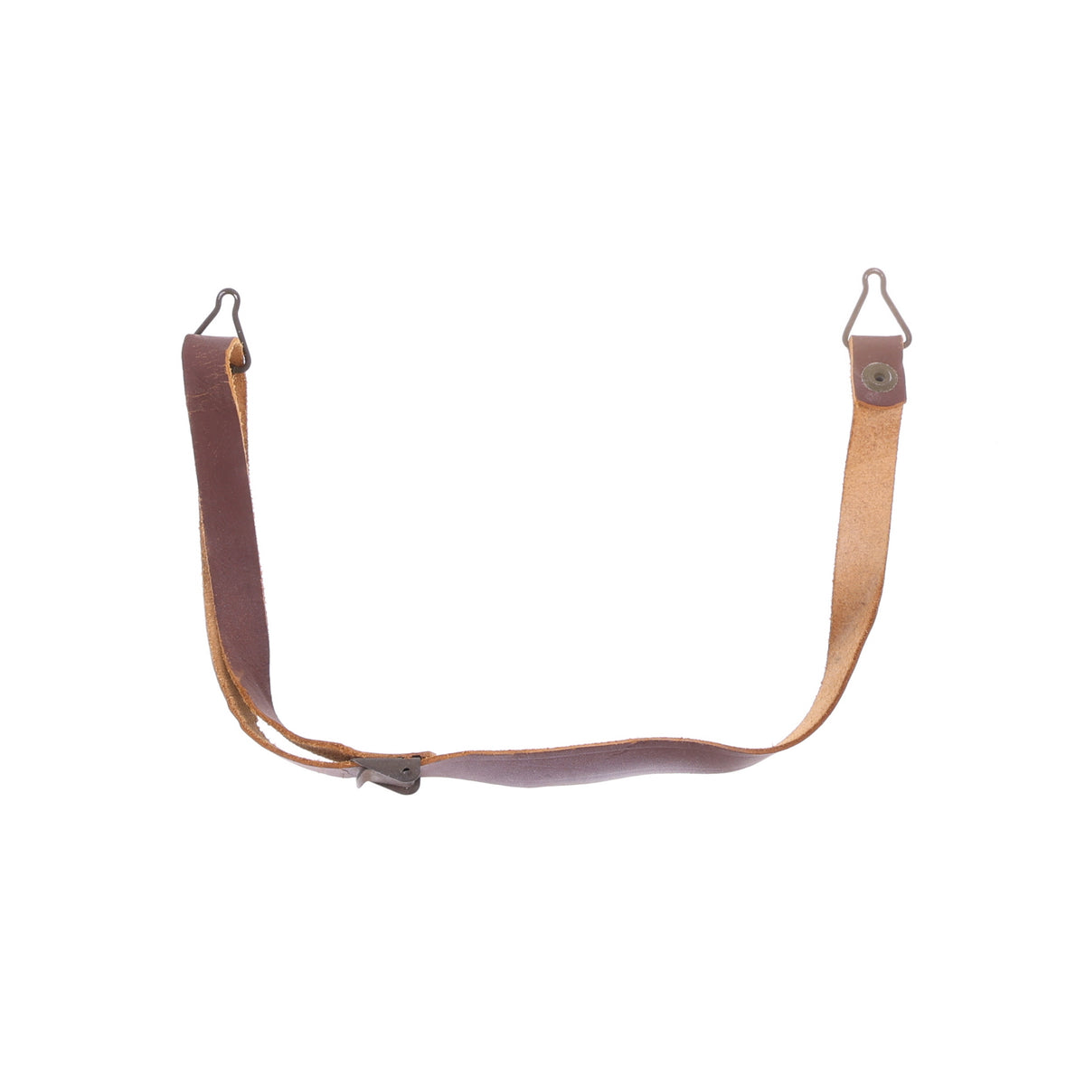 WWII U.S. M-1 Helmet Liner Leather Chinstrap with Green Buckle