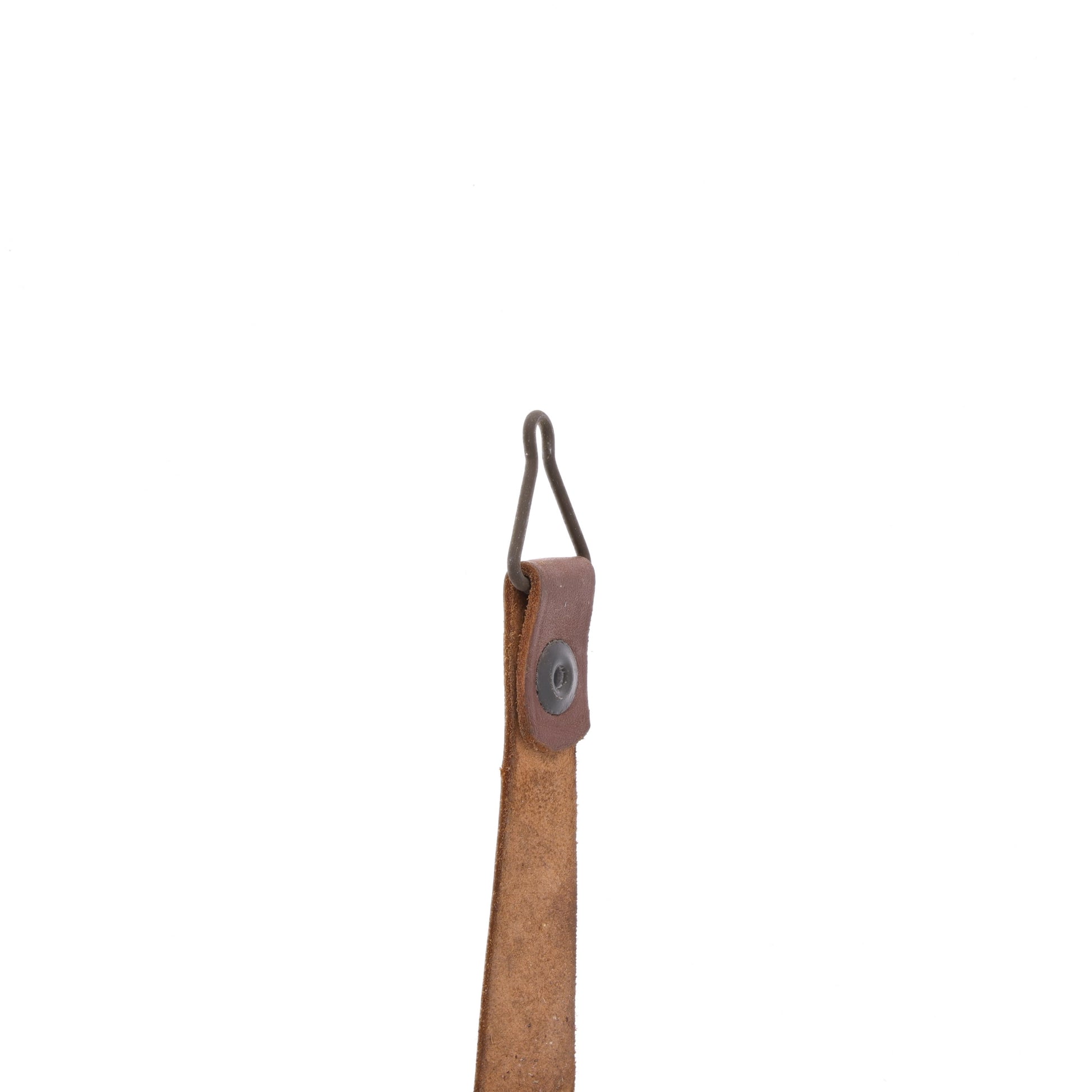 WWII U.S. M-1 Helmet Liner Leather Chinstrap with Green Buckle