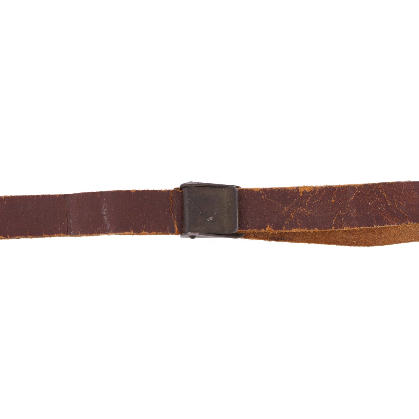 WWII U.S. M-1 Helmet Liner Leather Chinstrap with Green Buckle