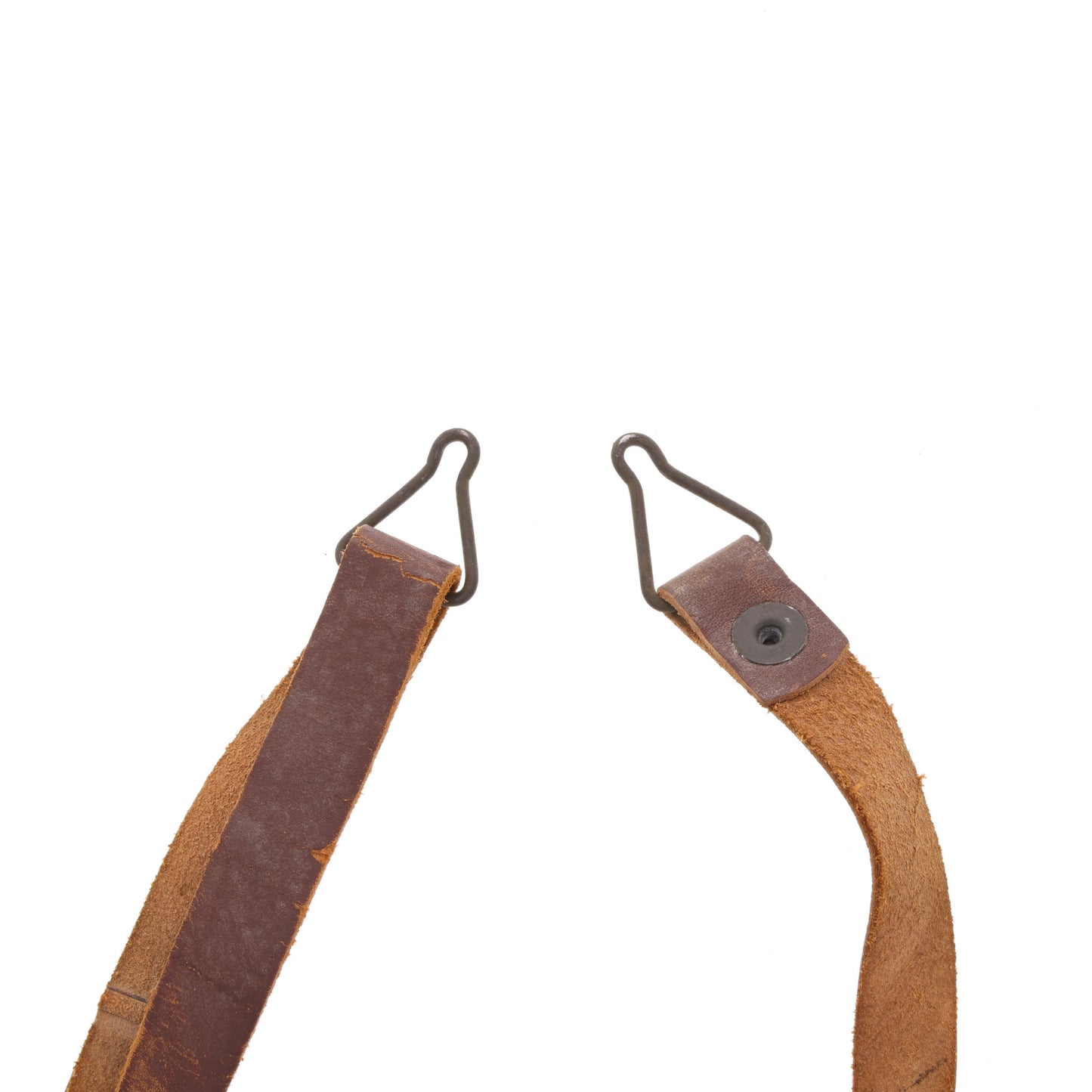 WWII U.S. M-1 Helmet Liner Leather Chinstrap with Green Buckle