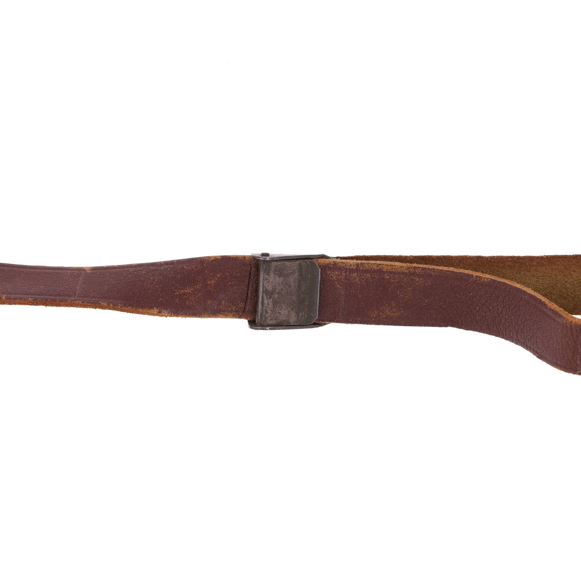 WWII U.S. M-1 Helmet Liner Leather Chinstrap with Green Buckle