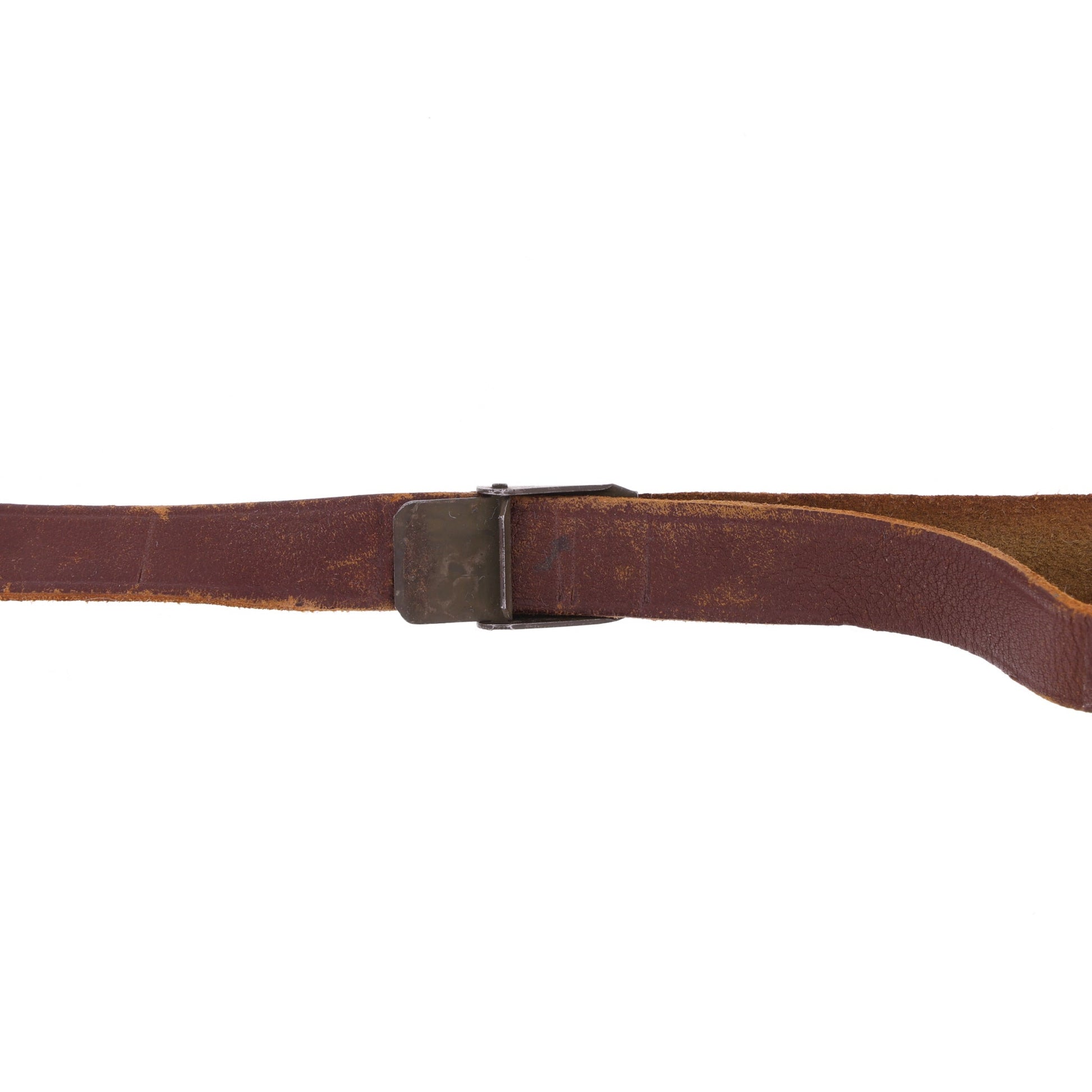 WWII U.S. M-1 Helmet Liner Leather Chinstrap with Green Buckle