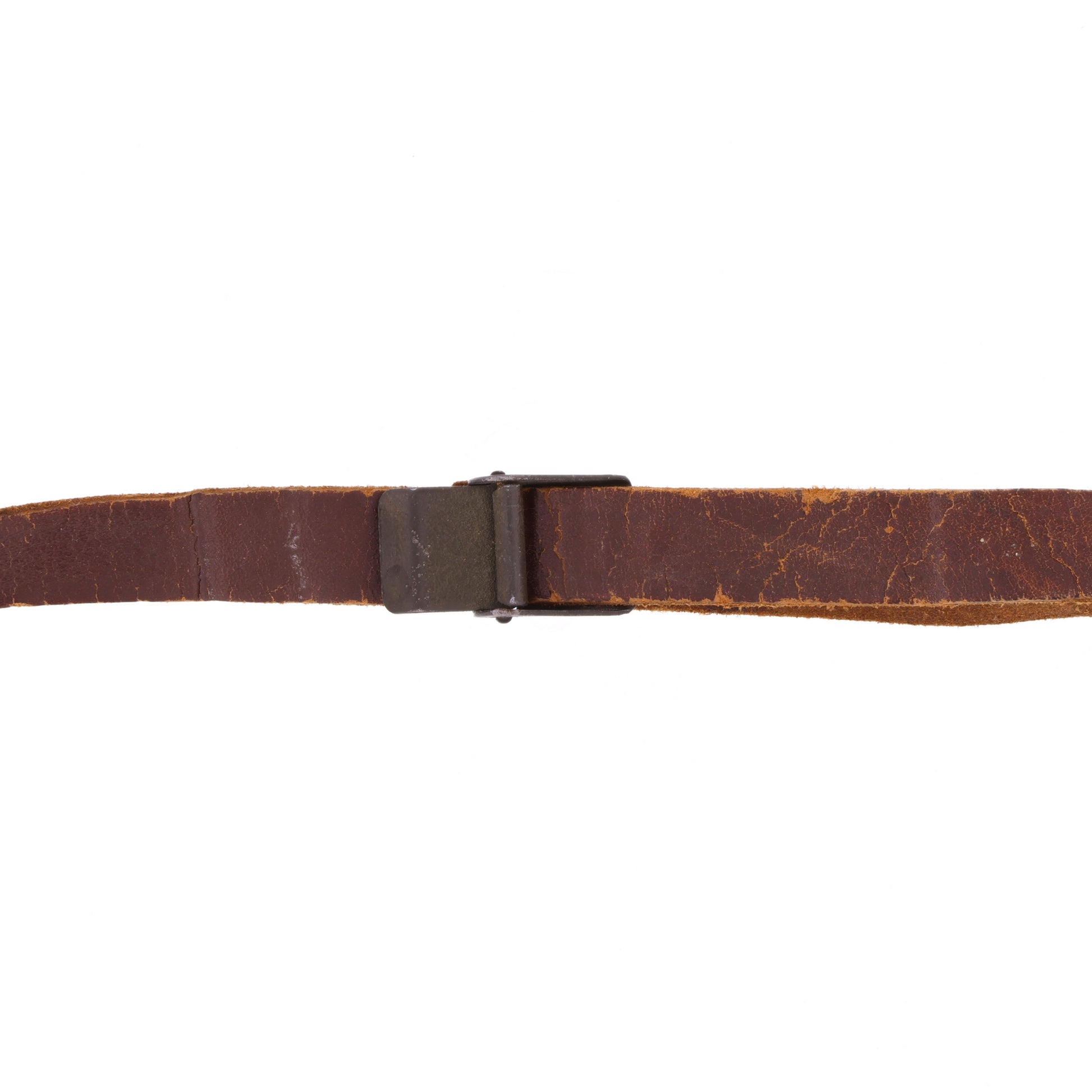 WWII U.S. M-1 Helmet Liner Leather Chinstrap with Green Buckle