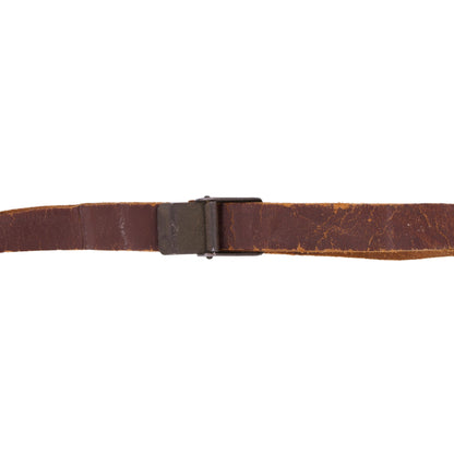 WWII U.S. M-1 Helmet Liner Leather Chinstrap with Green Buckle