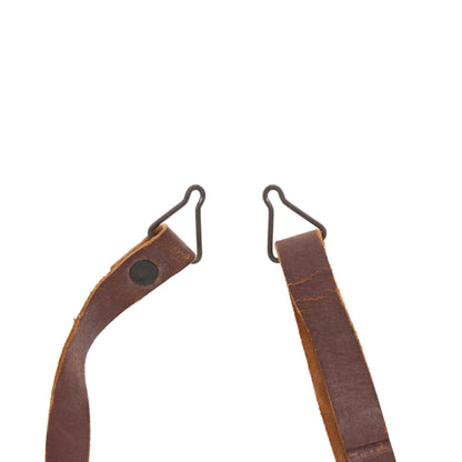 WWII U.S. M-1 Helmet Liner Leather Chinstrap with Green Buckle