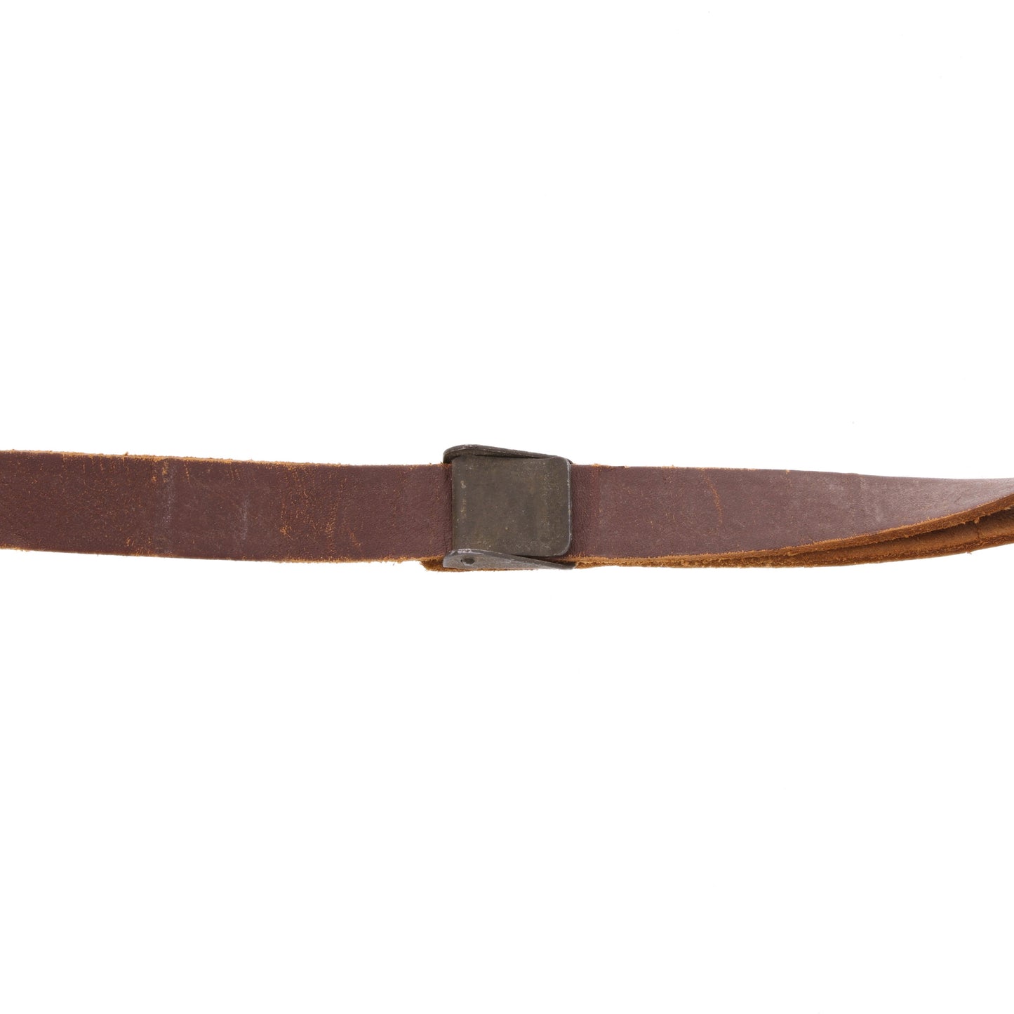 WWII U.S. M-1 Helmet Liner Leather Chinstrap with Green Buckle