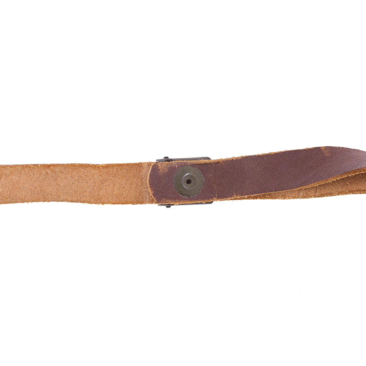 WWII U.S. M-1 Helmet Liner Leather Chinstrap with Green Buckle