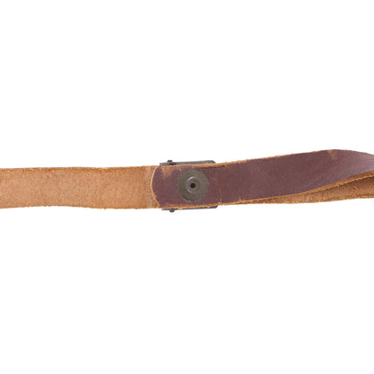 WWII U.S. M-1 Helmet Liner Leather Chinstrap with Green Buckle