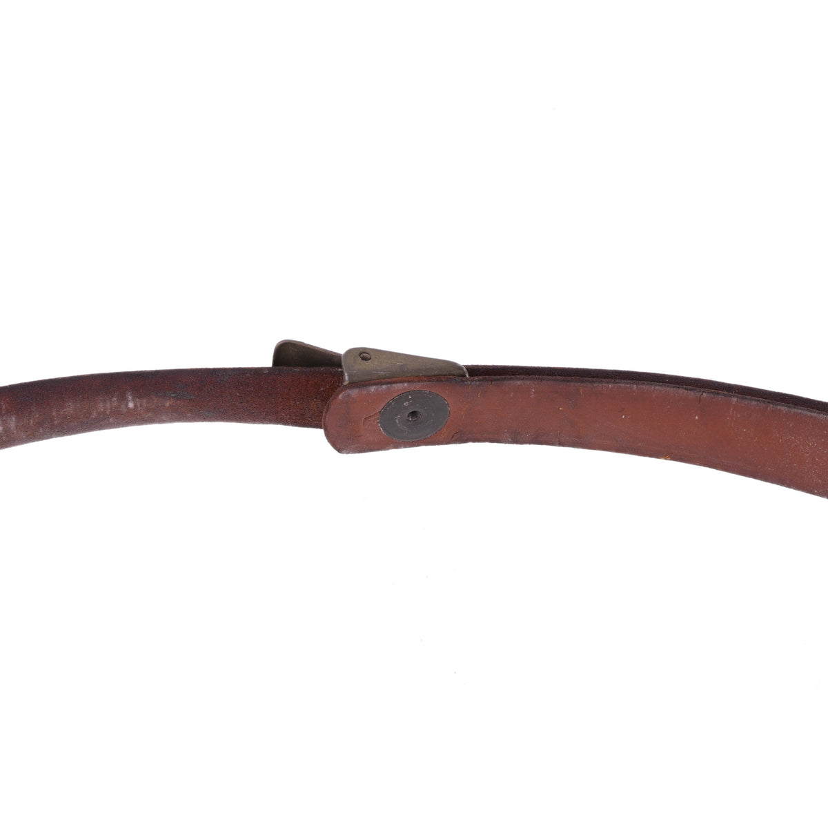WWII U.S. M-1 Helmet Liner Leather Chinstrap with Green Buckle