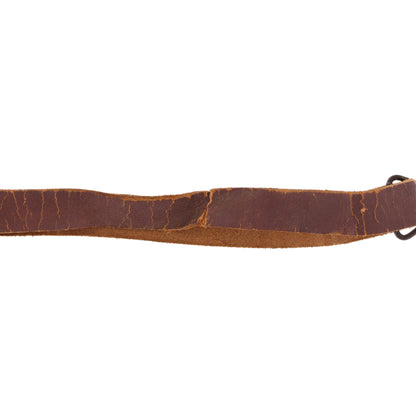 WWII U.S. M-1 Helmet Liner Leather Chinstrap with Green Buckle