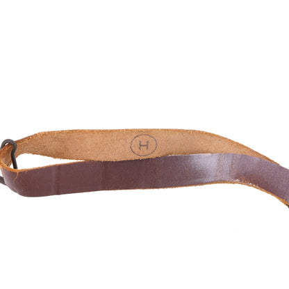 WWII U.S. M-1 Helmet Liner Leather Chinstrap with Green Buckle