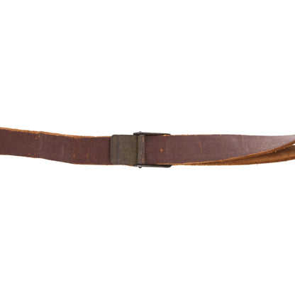 WWII U.S. M-1 Helmet Liner Leather Chinstrap with Green Buckle