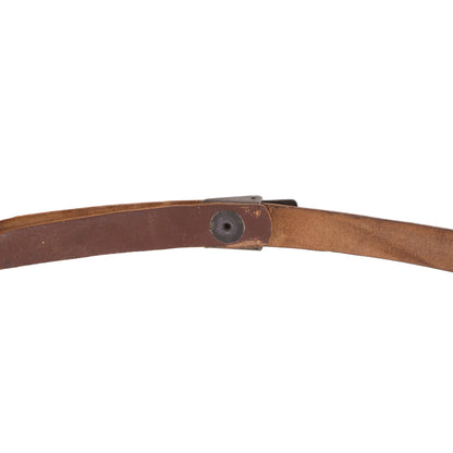 WWII U.S. M-1 Helmet Liner Leather Chinstrap with Green Buckle