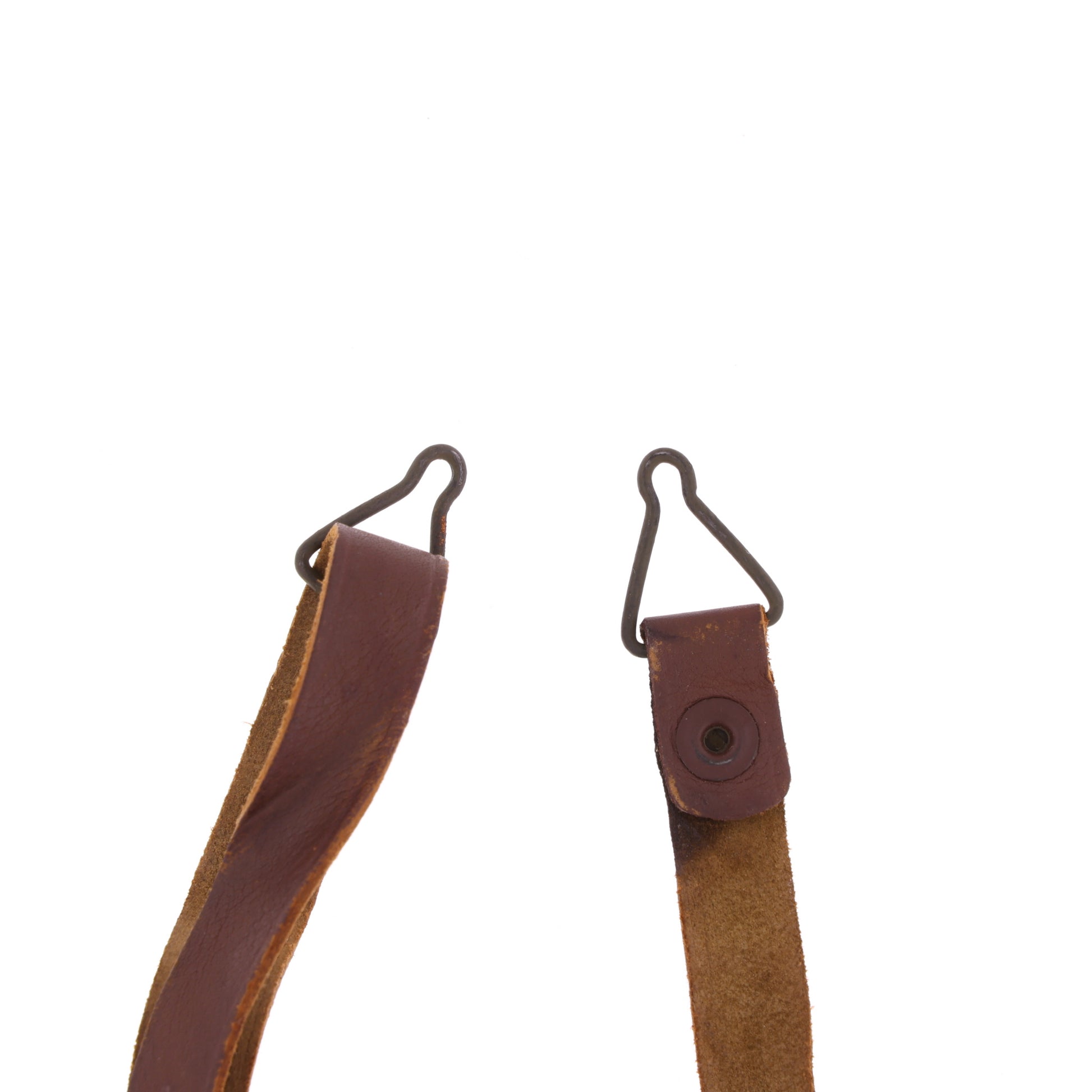 WWII U.S. M-1 Helmet Liner Leather Chinstrap with Green Buckle