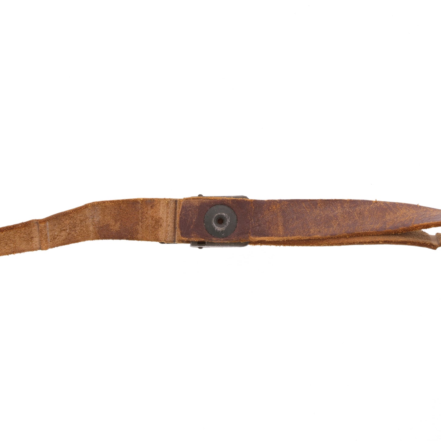 WWII U.S. M-1 Helmet Liner Leather Chinstrap with Green Buckle