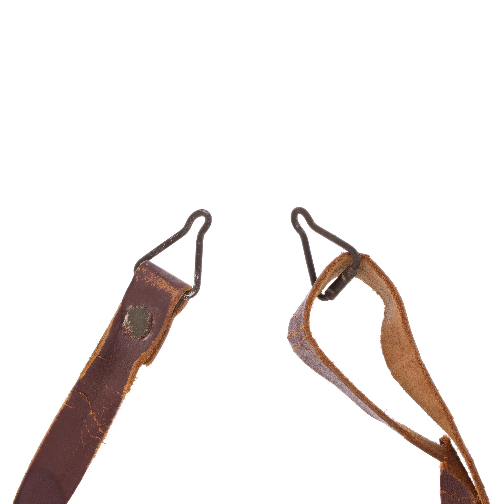 WWII U.S. M-1 Helmet Liner Leather Chinstrap with Green Buckle